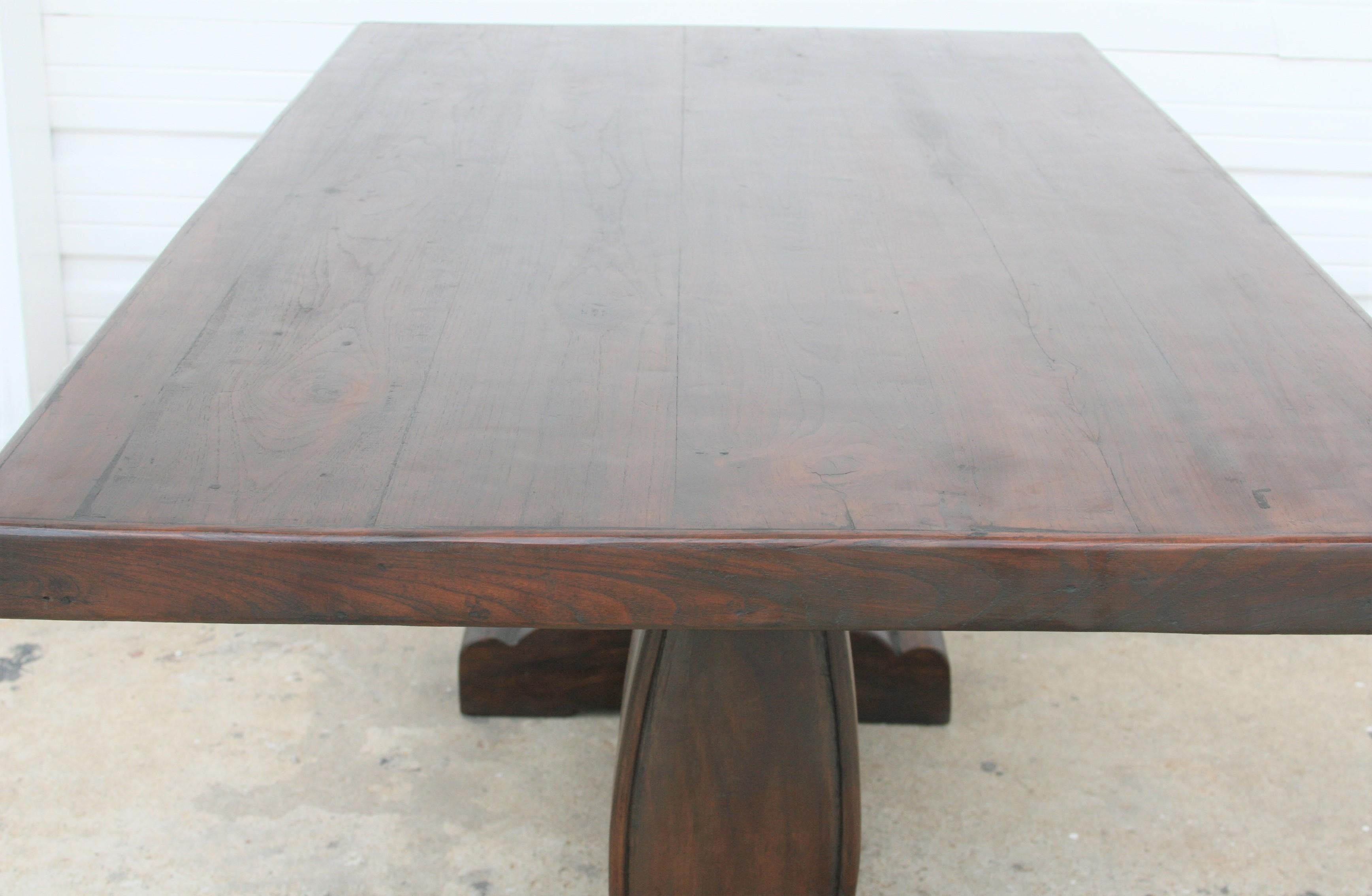 20th Century Colonial Era Solid Teak Wood Breakfast Table from a Settler's Home For Sale