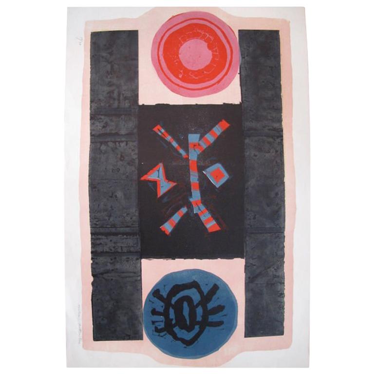 A Color Linocut by Michael Rothenstein For Sale