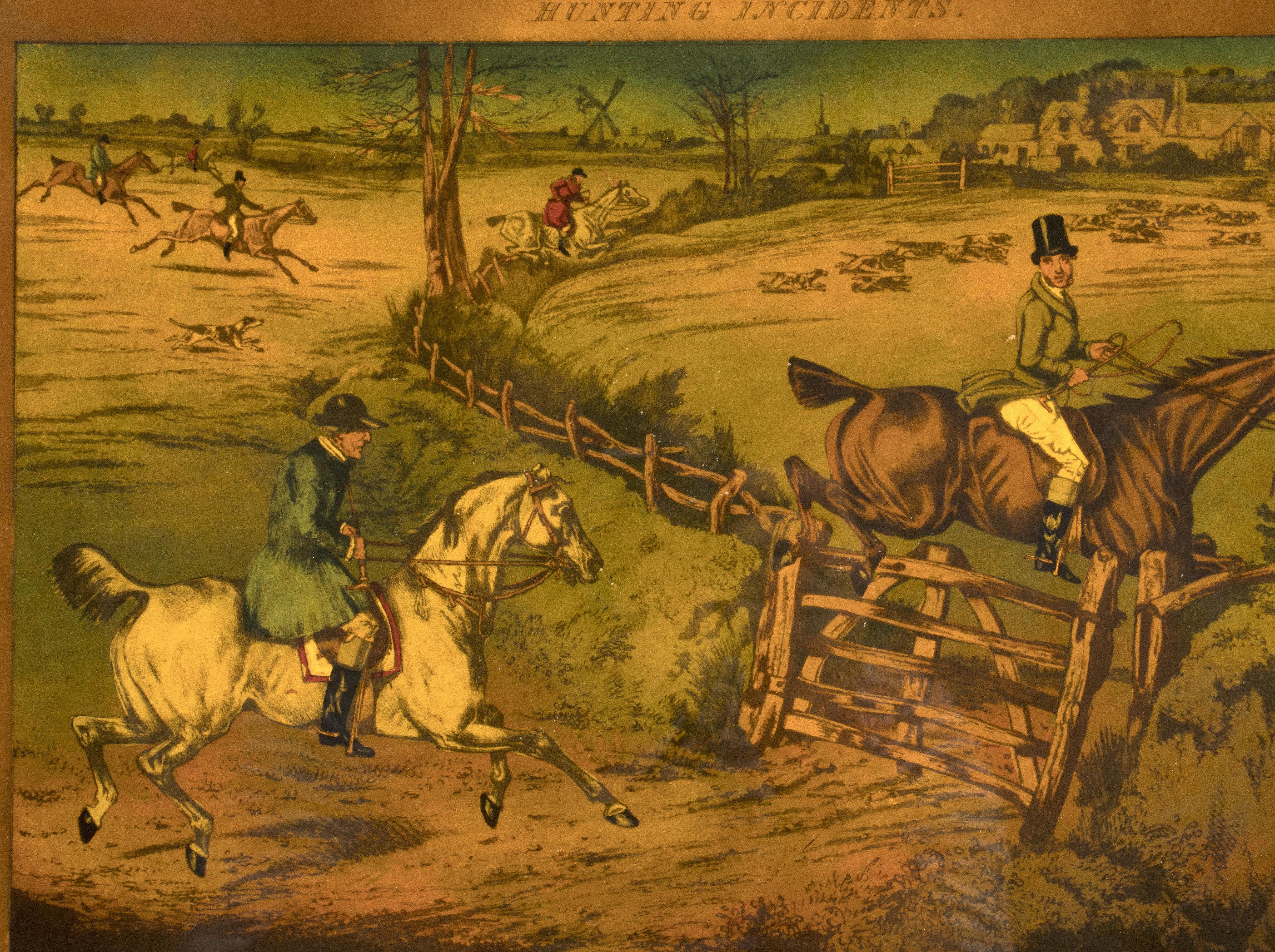 Color Print Depicting a Hunting Scene, England 1880 In Excellent Condition For Sale In Milan, IT