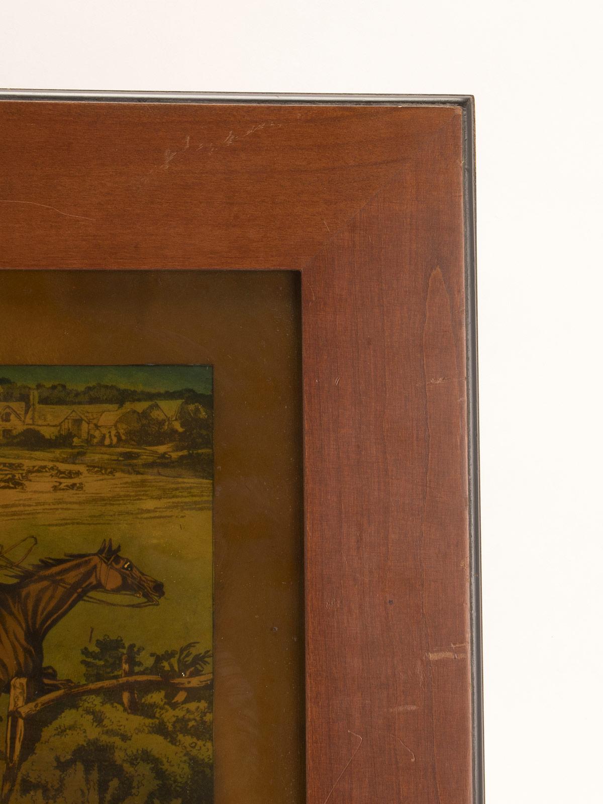 Verre Impression en couleur représentant une scène de chasse, Angleterre 1880. en vente
