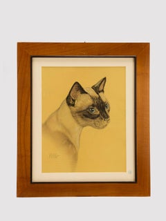 A color print depicting a Siamese cat, USA 1940.