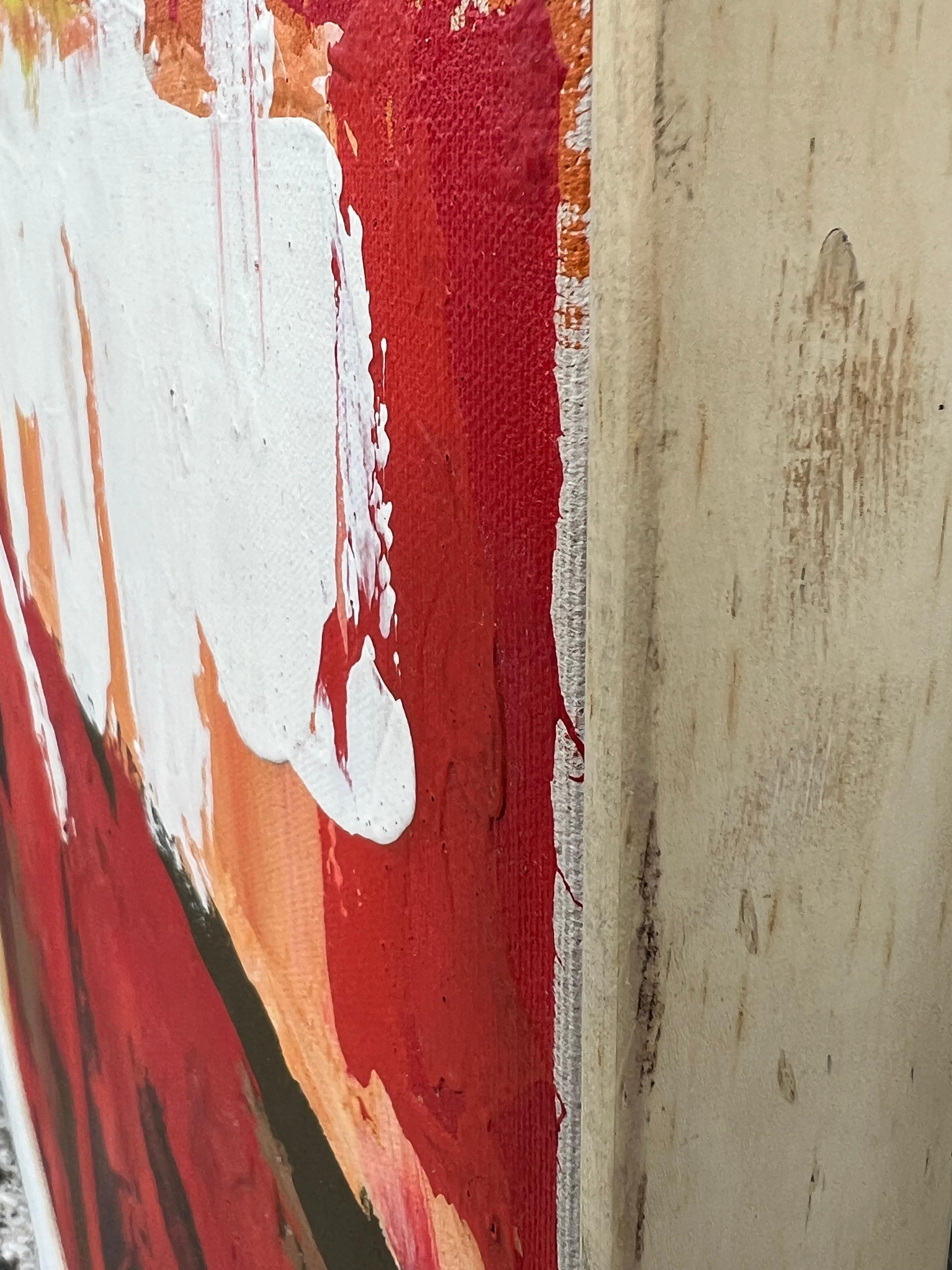 Mid-Century Modern Une histoire haute en couleur  Huile sur toile de Lee Reynolds  Pour Vanguard Studios en vente