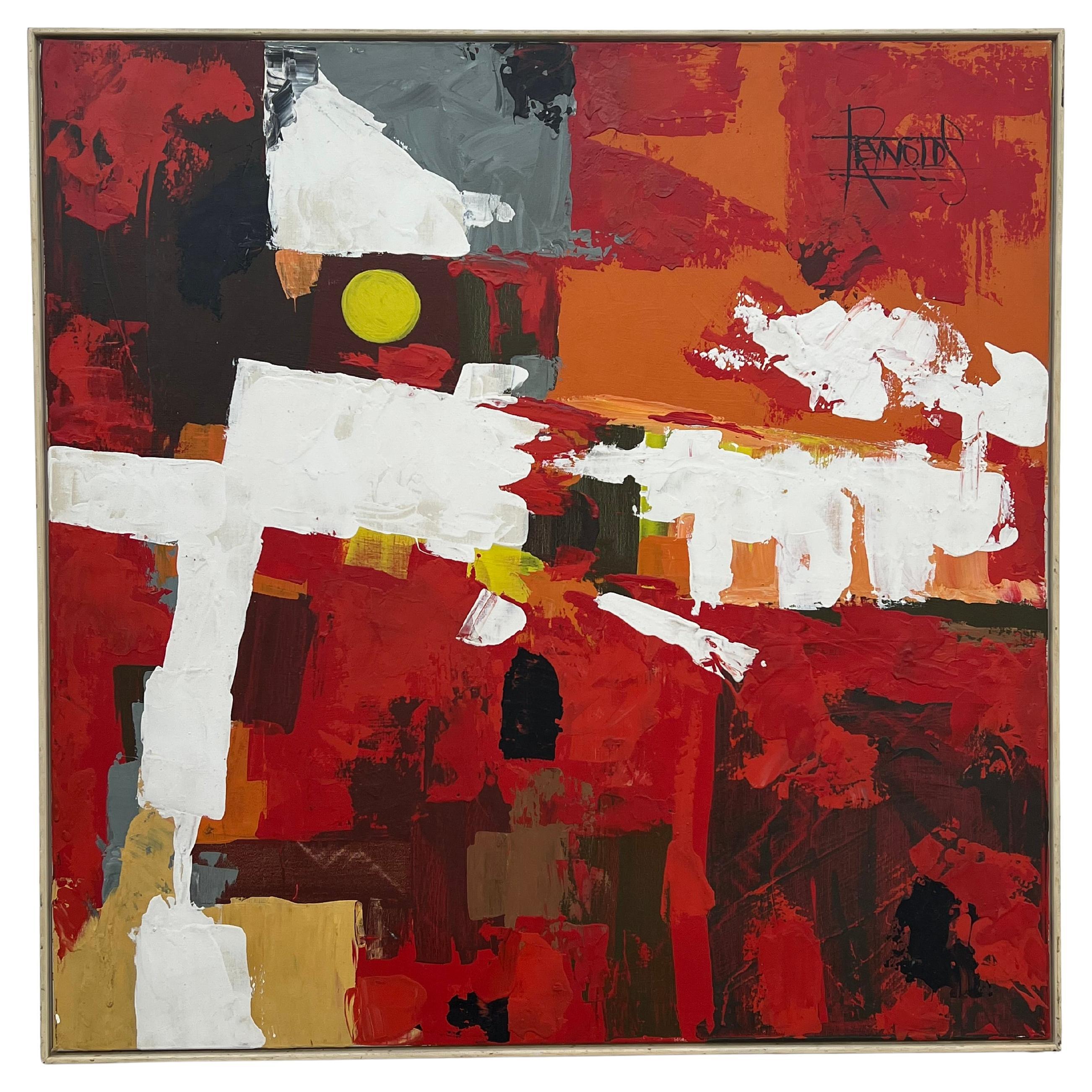 A Colorful  Abstract Oil on Canvas by Lee Reynolds  For Vanguard Studios