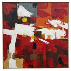 A Colorful  Abstract Oil on Canvas by Lee Reynolds  For Vanguard Studios