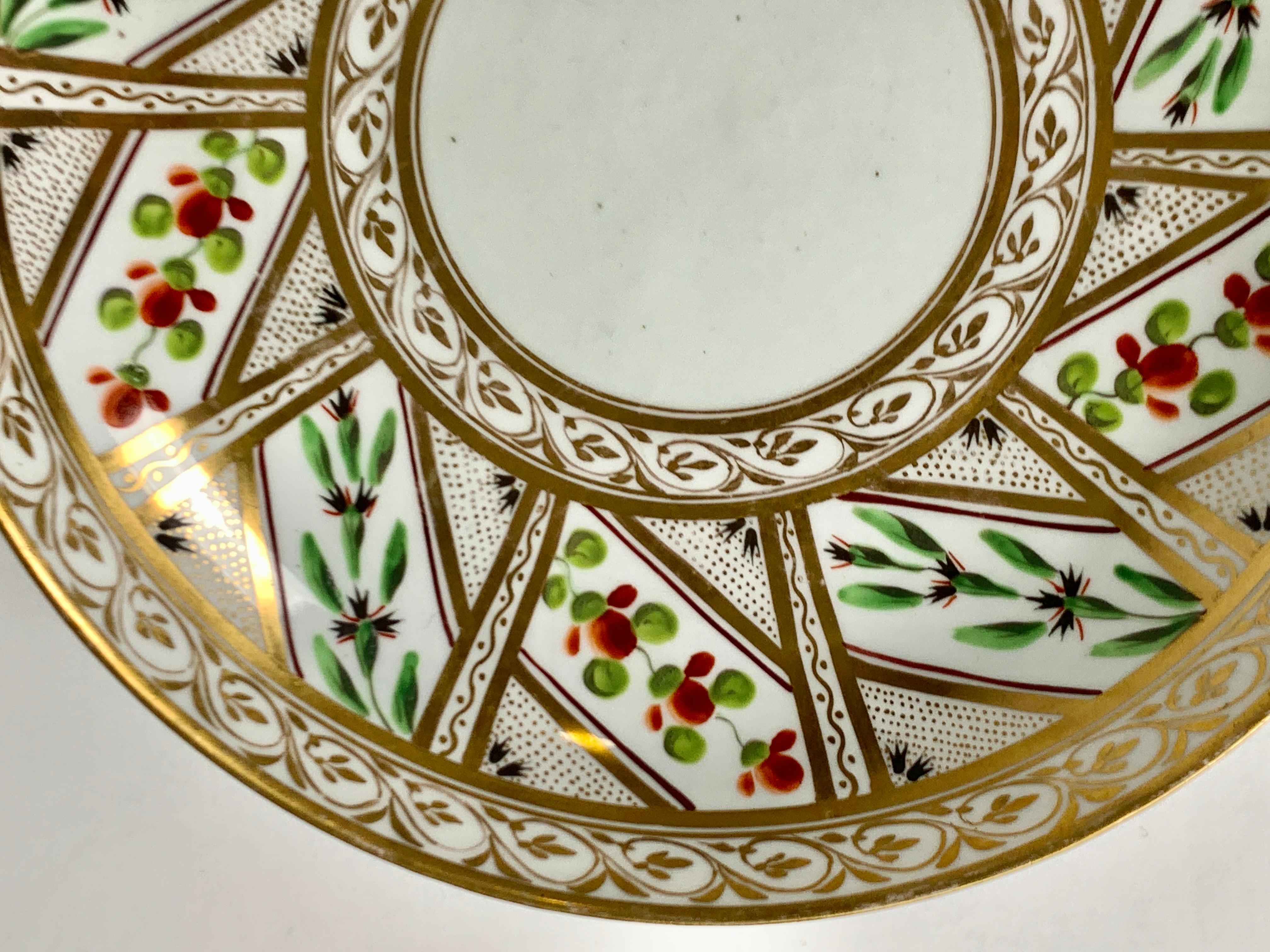 Hand-Painted Colorful Derby Porcelain Dish Made in England, circa 1810