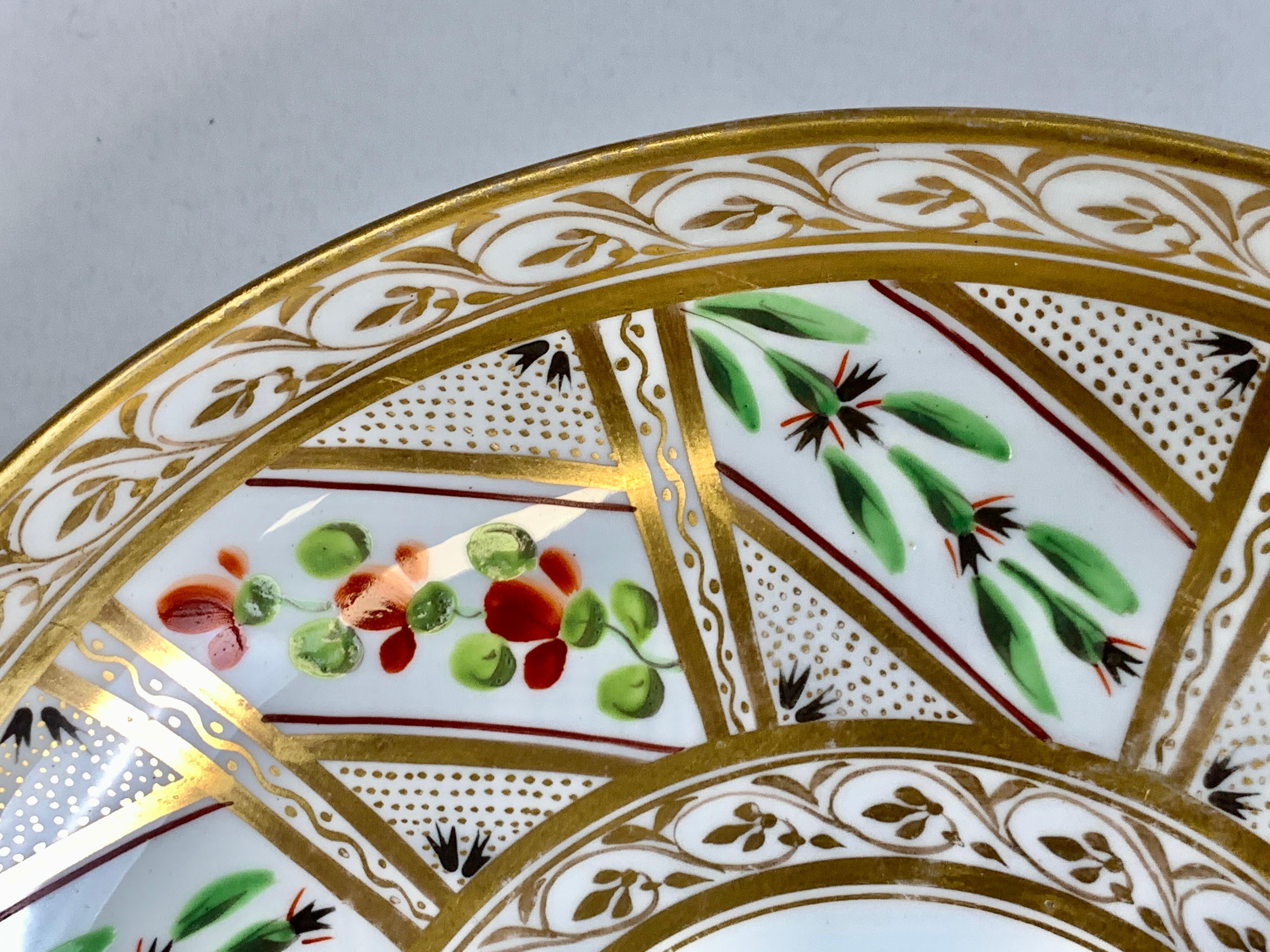 19th Century Colorful Derby Porcelain Dish Made in England, circa 1810