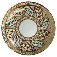 Antique Colorful Derby Porcelain Dish Made in England, circa 1810