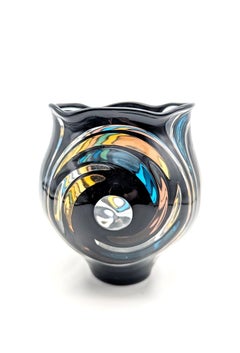 A colorful flamework vessel by Albrecht Greiner-Mai from 1990