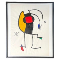 A Colourful 1950's French Abstract in the Style of Miro