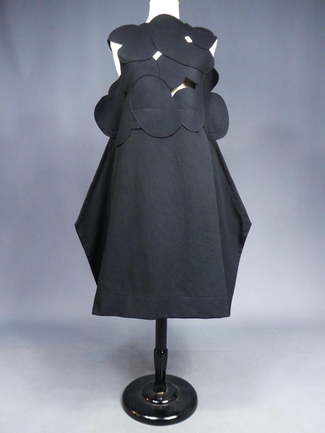 Women's A Comme des Garcons Junya Watanabe Black Woollen Chasuble Dress Circa 2000 For Sale