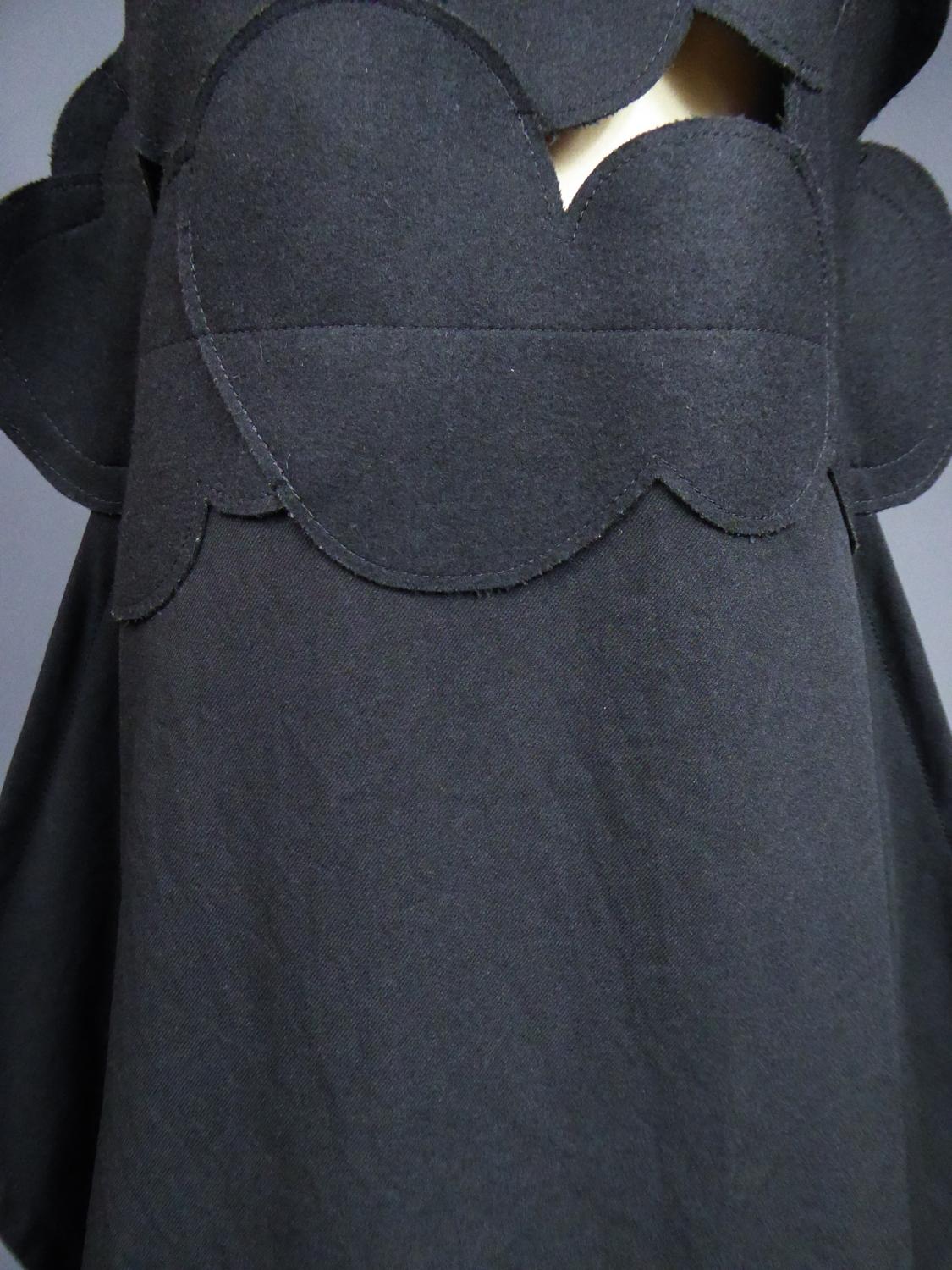 A Comme des Garcons Junya Watanabe Black Woollen Chasuble Dress Circa 2000 For Sale 3