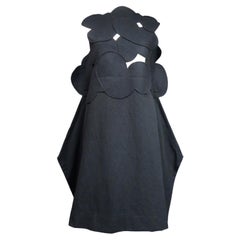 Un vestido casulla de lana negra Junya Watanabe de Comme des Garcons Circa 2000 Un vestido casulla de lana negra Junya Watanabe de Comme des Garcons Circa 2000