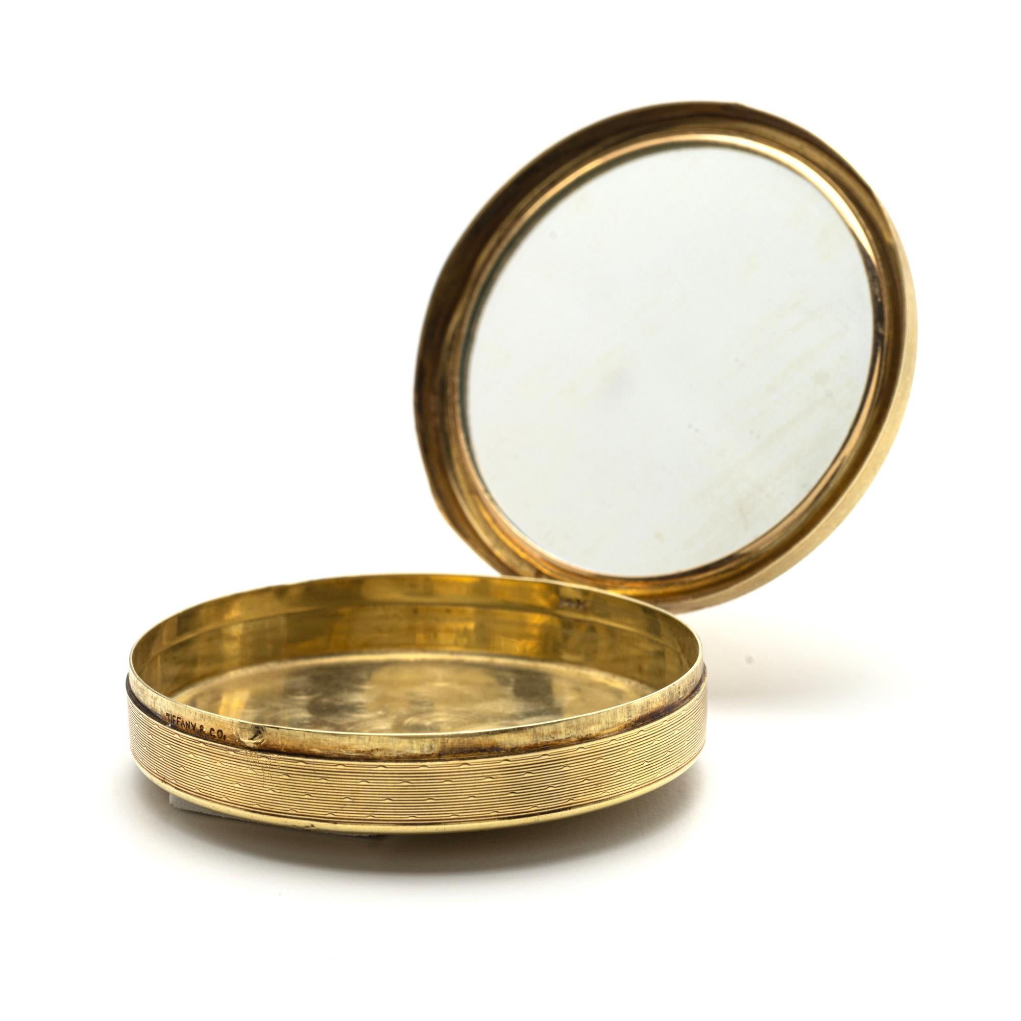 vintage gold compact mirror