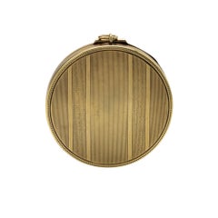 Vintage Compact of Textured Gold Patterns, Opening to Reveal a Fitted Mirror