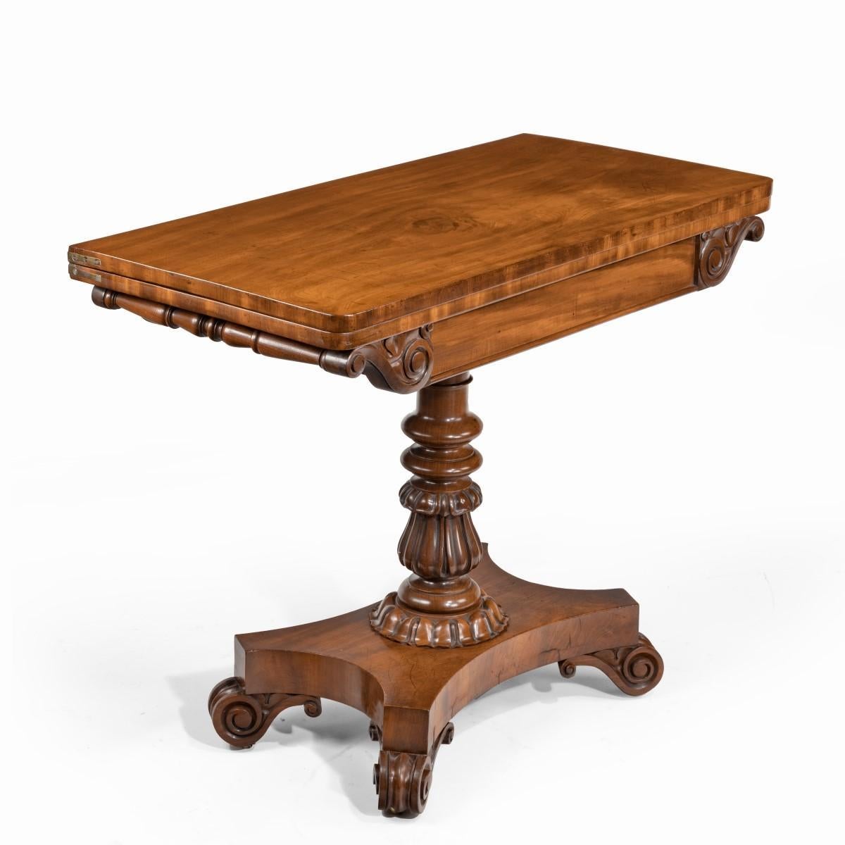 Companion Pair of William IV Flame-Mahogany Card Tables 4