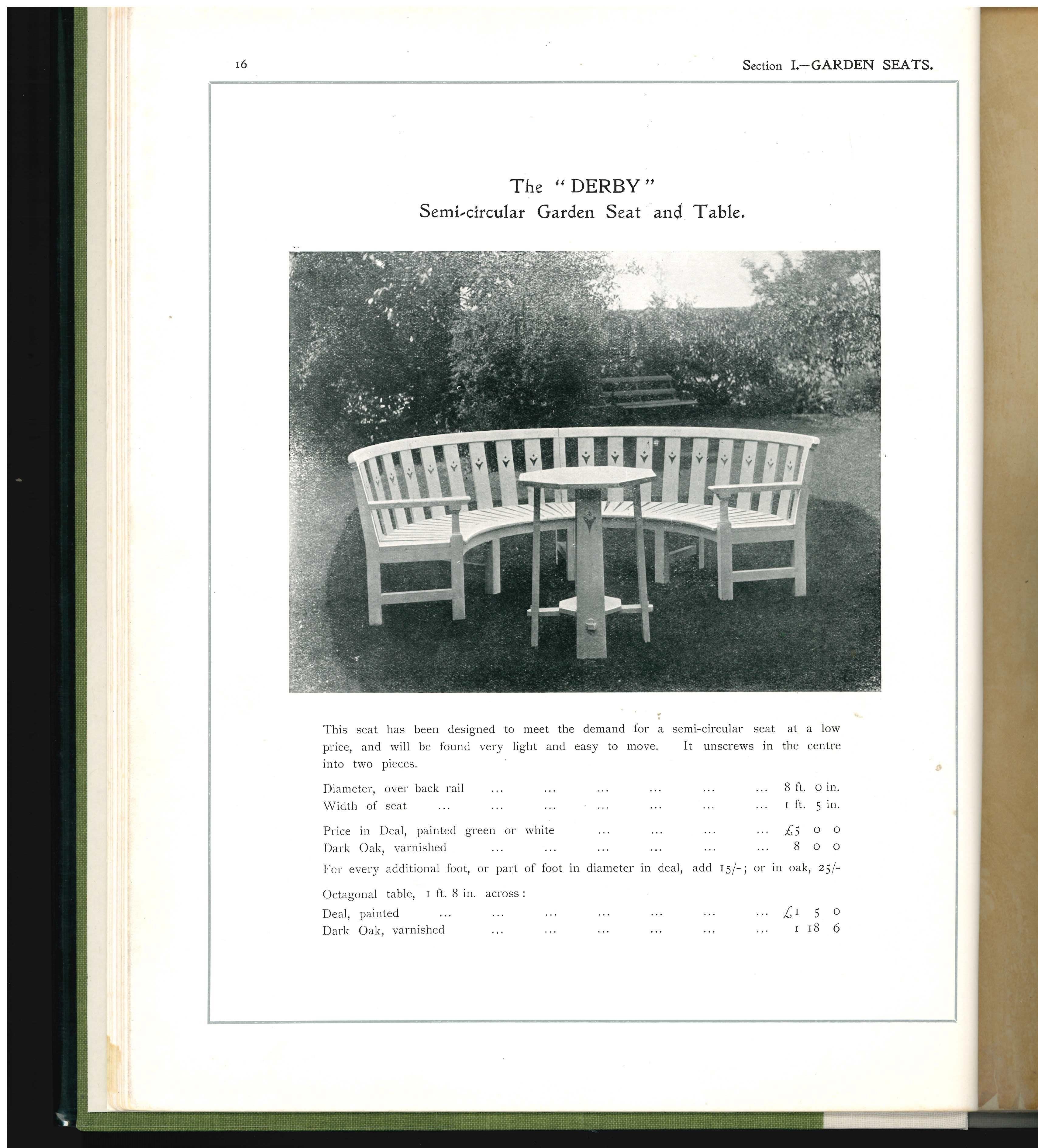 A very good first edition hardback book which was published in 1906 of the Garden Furniture and Garden Ornament designed and produced by John P. White at his Pyghtle Works in Bedford, in England. The Pyghtle Works produced a range of garden