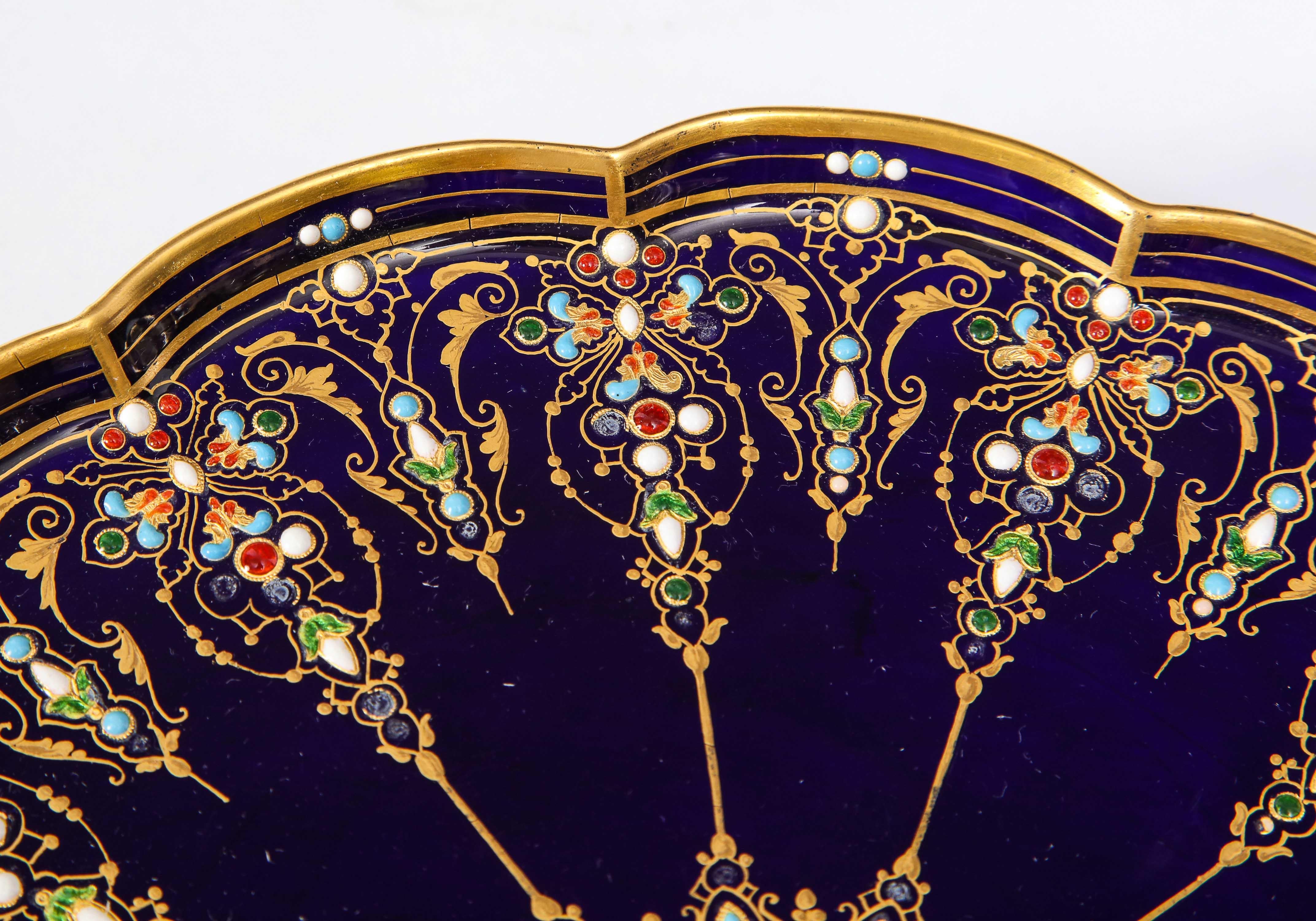 Complete Sevres Porcelain Cobalt Blue, Jeweled, Enameled, and Gilt Tea Service 2