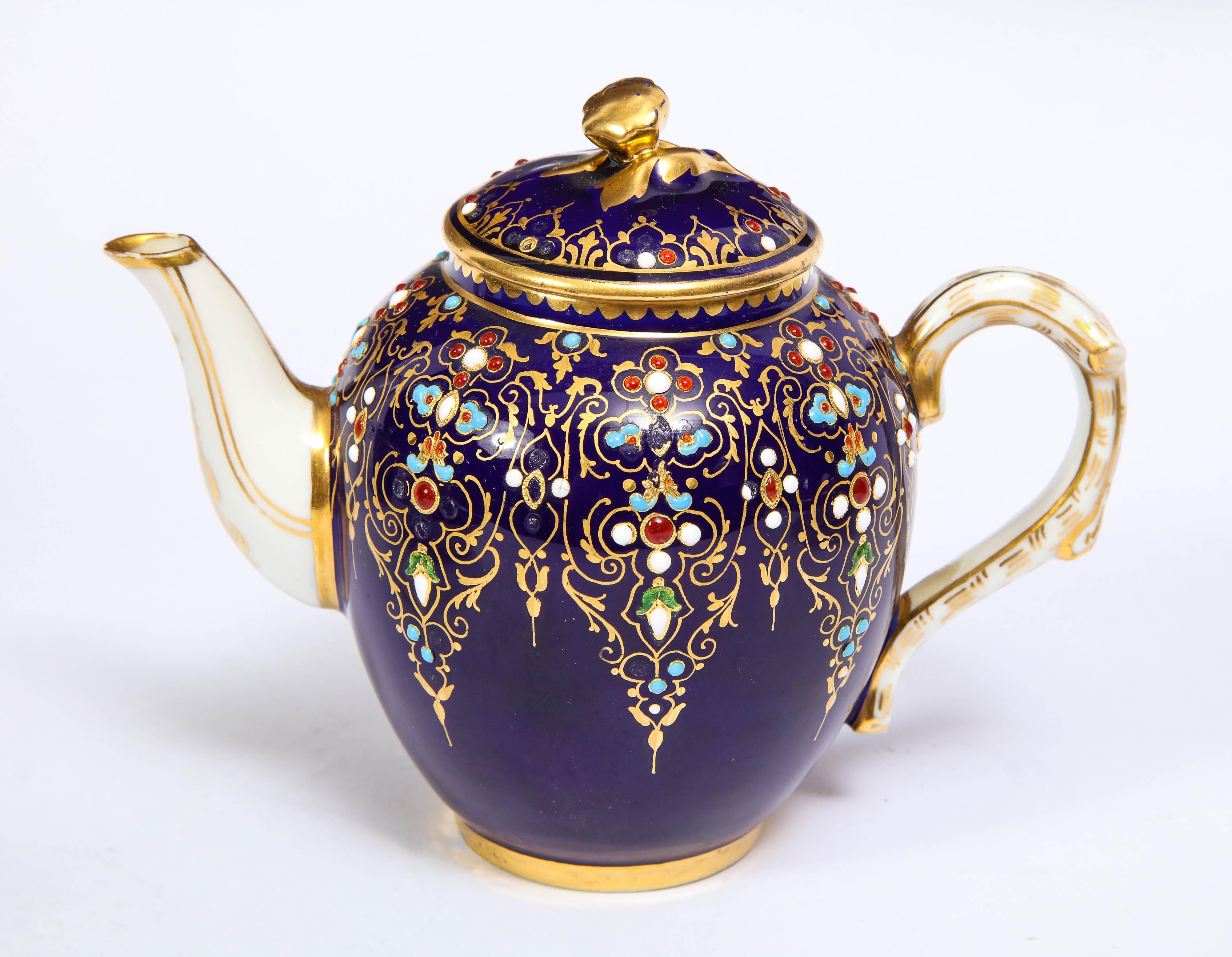 cobalt blue tea set