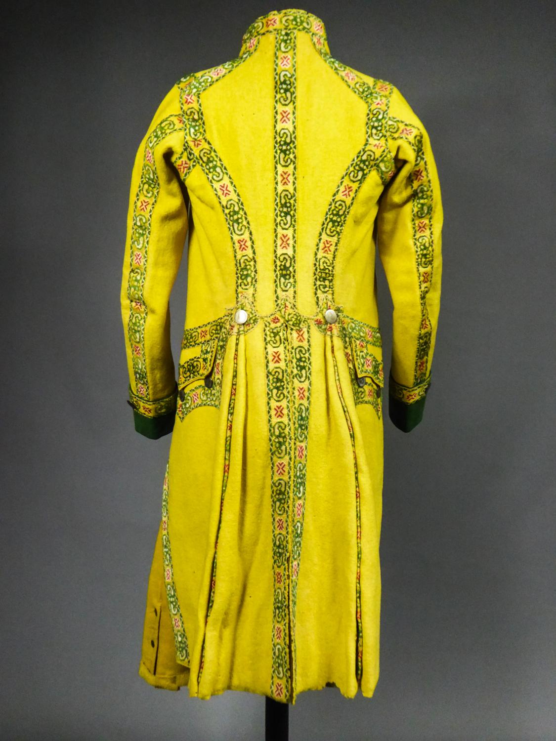 A Complete Woolen and Appliqué Ribbons Livery Frock Coat - Spain Circa 1780 9