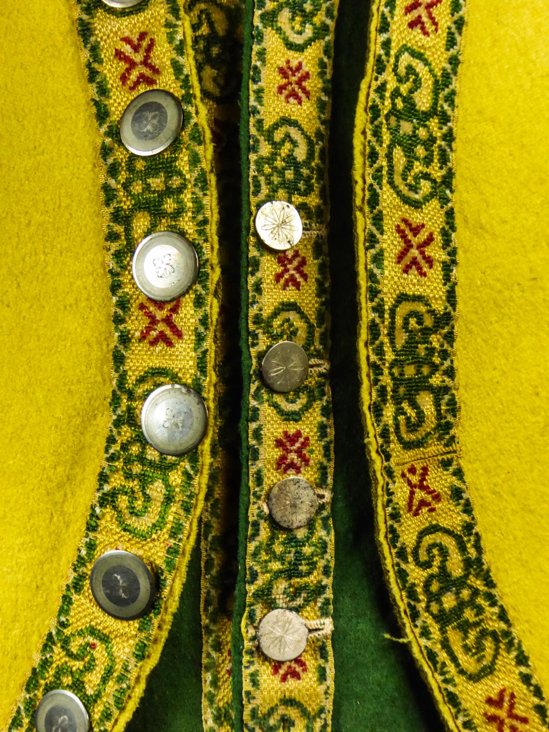 A Complete Woolen and Appliqué Ribbons Livery Frock Coat - Spain Circa 1780 12