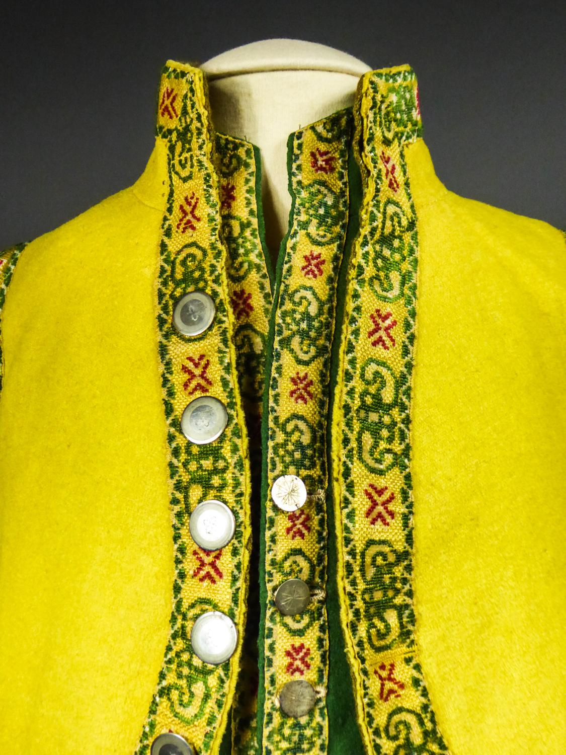 Yellow A Complete Woolen and Appliqué Ribbons Livery Frock Coat - Spain Circa 1780
