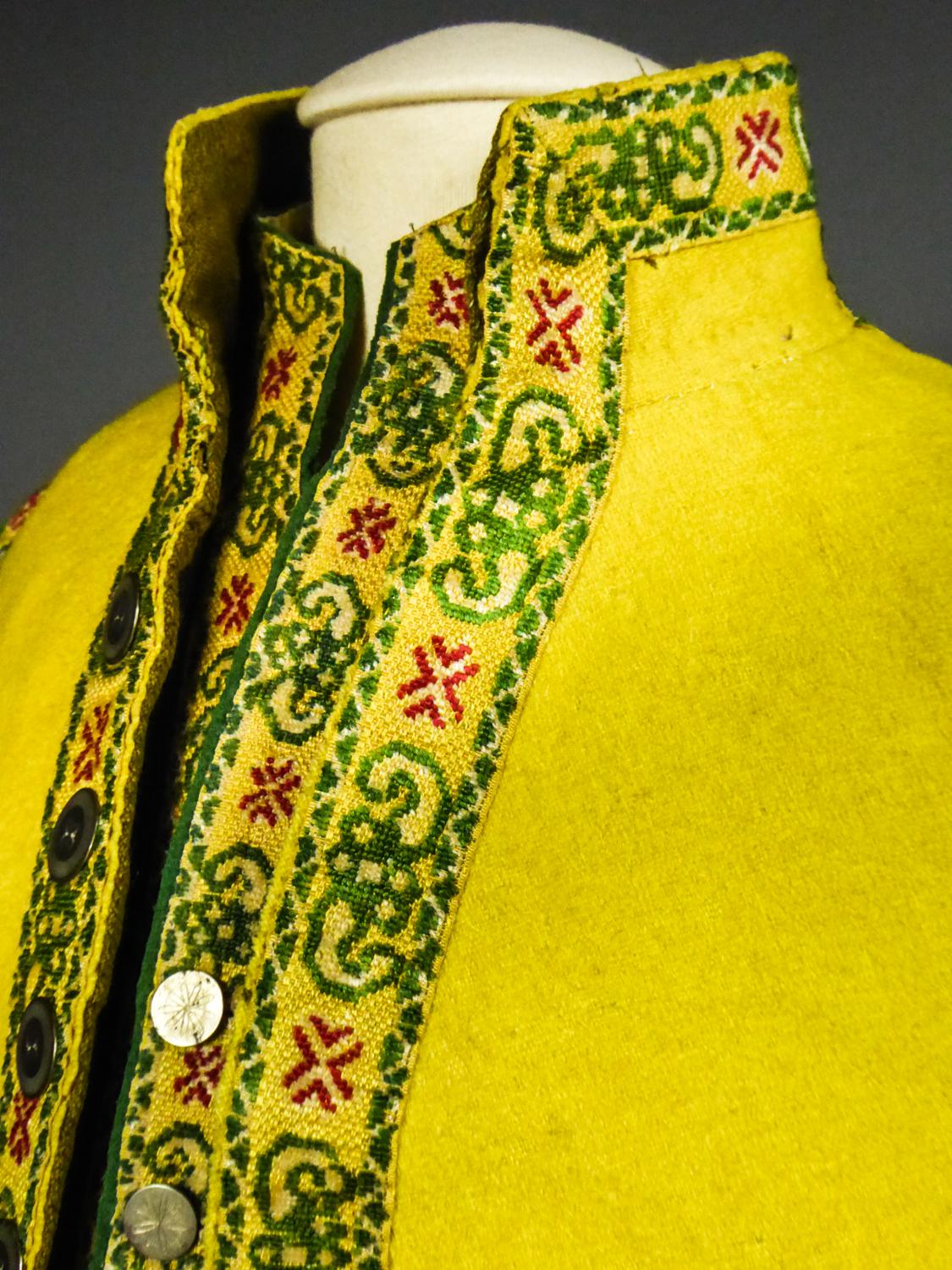 A Complete Woolen and Appliqué Ribbons Livery Frock Coat - Spain Circa 1780 3