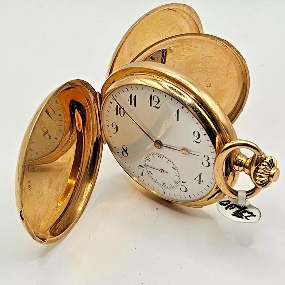 A Complicated 5 Minute Repeater 18k Gold Full Hunter Pocket Watch J Dauer Geneve For Sale 8