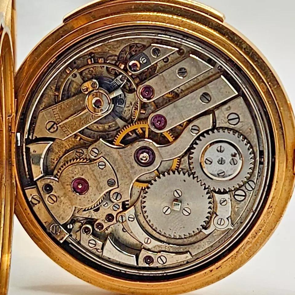 Women's or Men's A Complicated 5 Minute Repeater 18k Gold Full Hunter Pocket Watch J Dauer Geneve For Sale