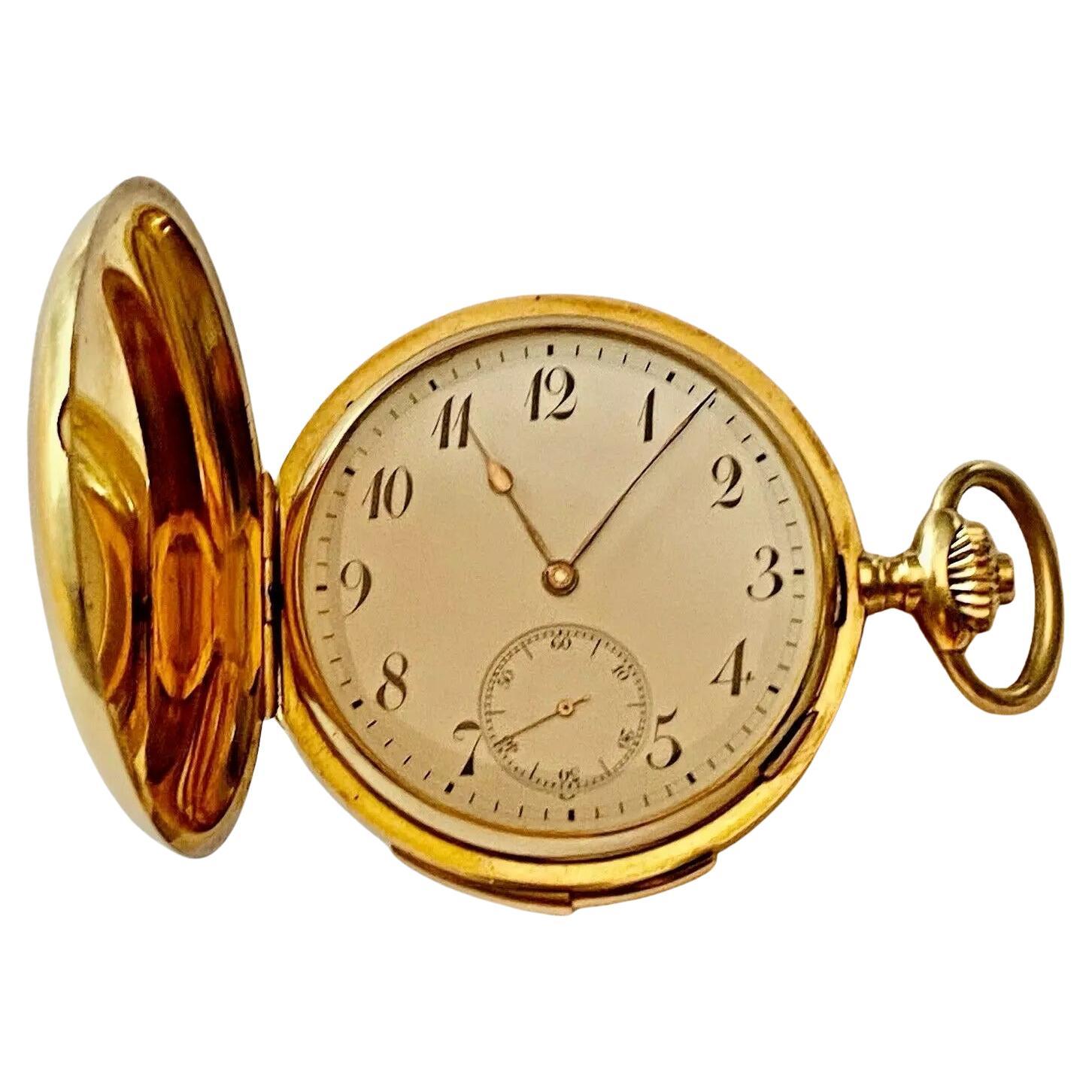 A Complicated 5 Minute Repeater 18k Gold Full Hunter Pocket Watch J Dauer Geneve