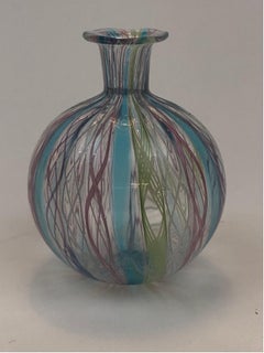 Complicated Miniature Bud Vase by Zanfirico in Lattice and Swirl Fused Glass