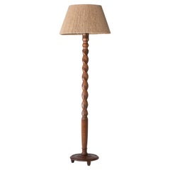 A Composition of Quiet Utility: French Twisted Oak Floor Lamp, 1940