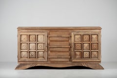 A Composition of Sculptural Authority: French Art Deco Brutalist Credenza