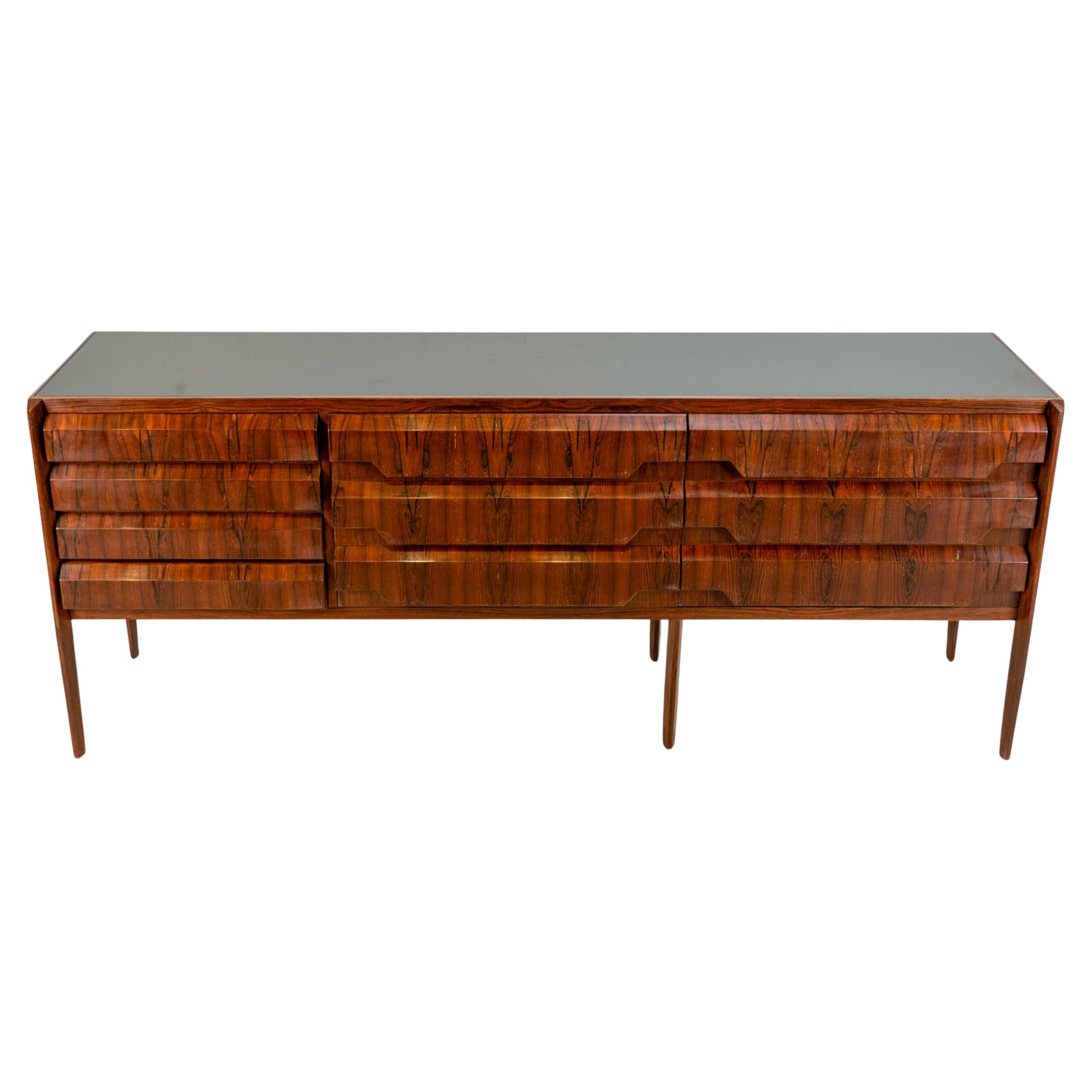 A Console Table with 10 Asymmetrically-arranged Drawers For Sale