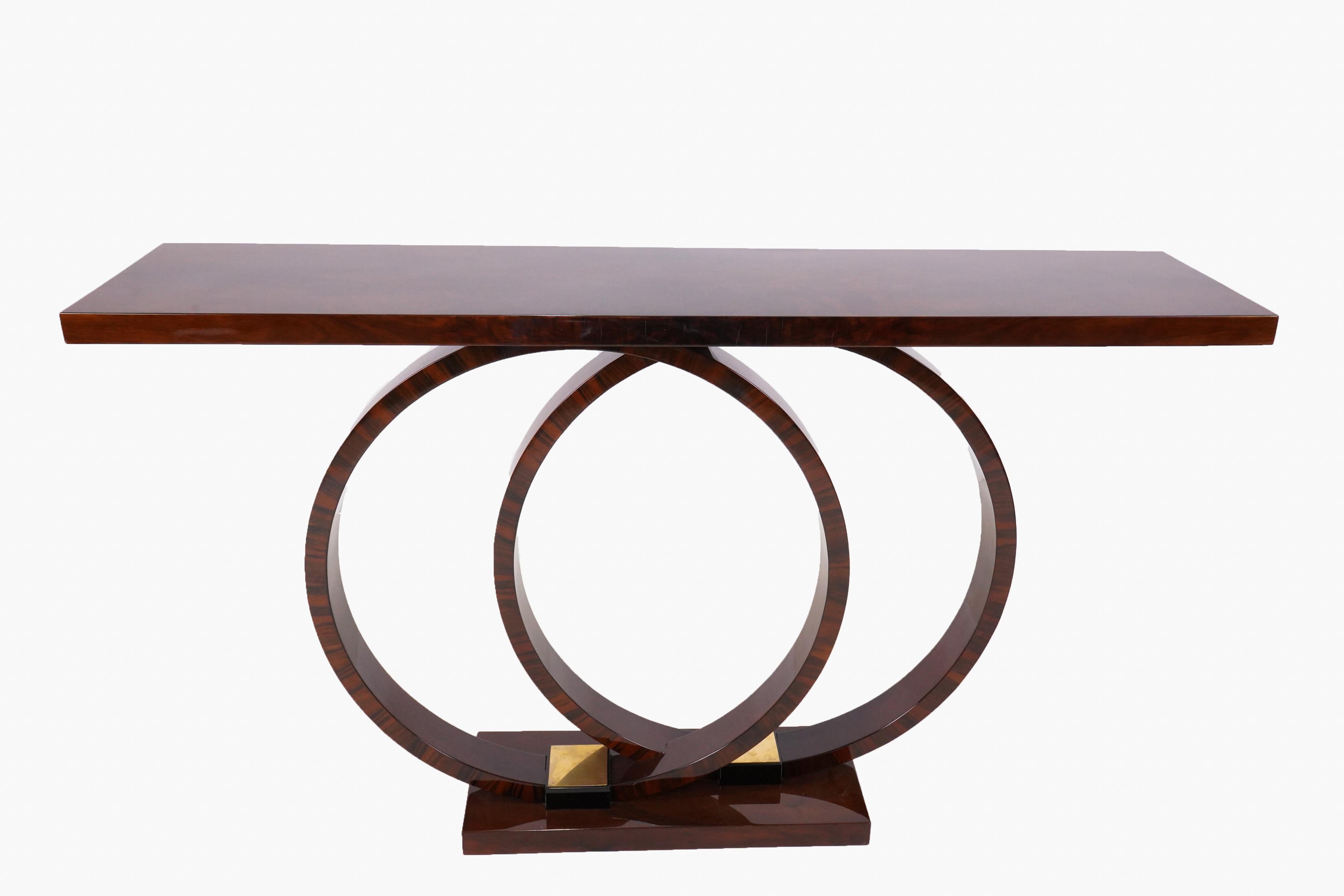 Contemporary Console Table with a Circular Base