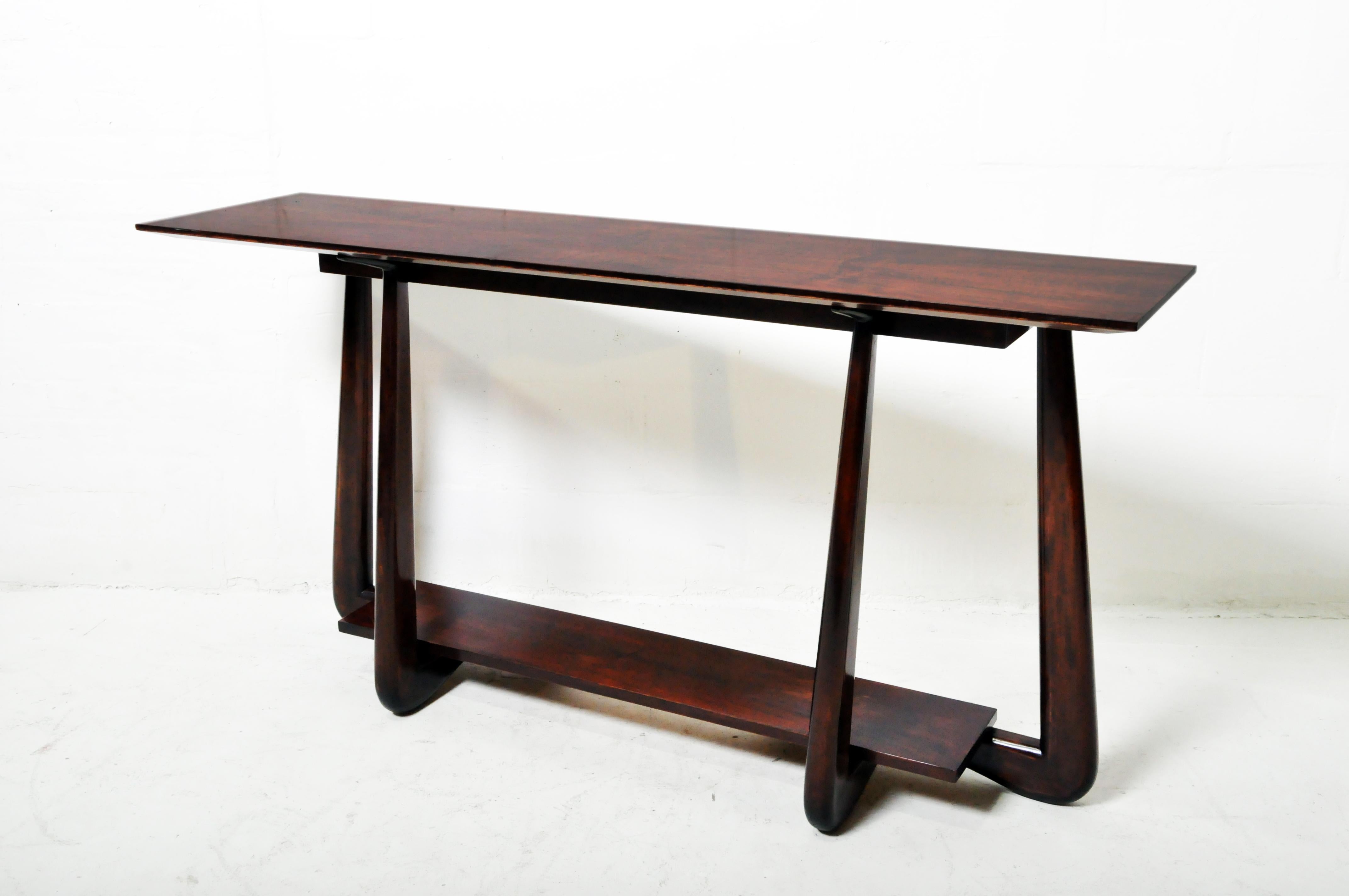 Hungarian Console Table with Walnut Veneer