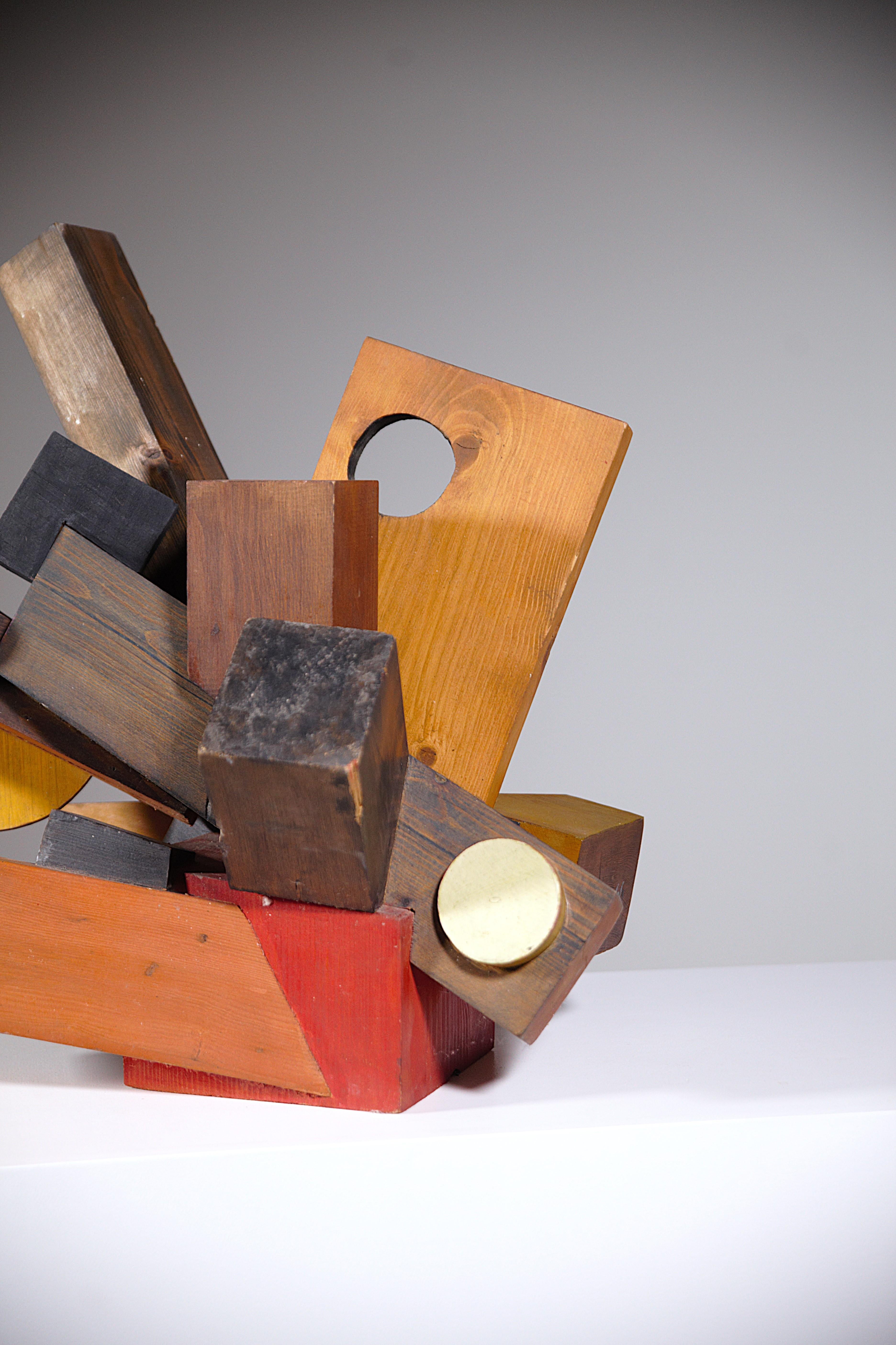 Painted A Constructivist Sculpture by Louis Sala France 1970 For Sale