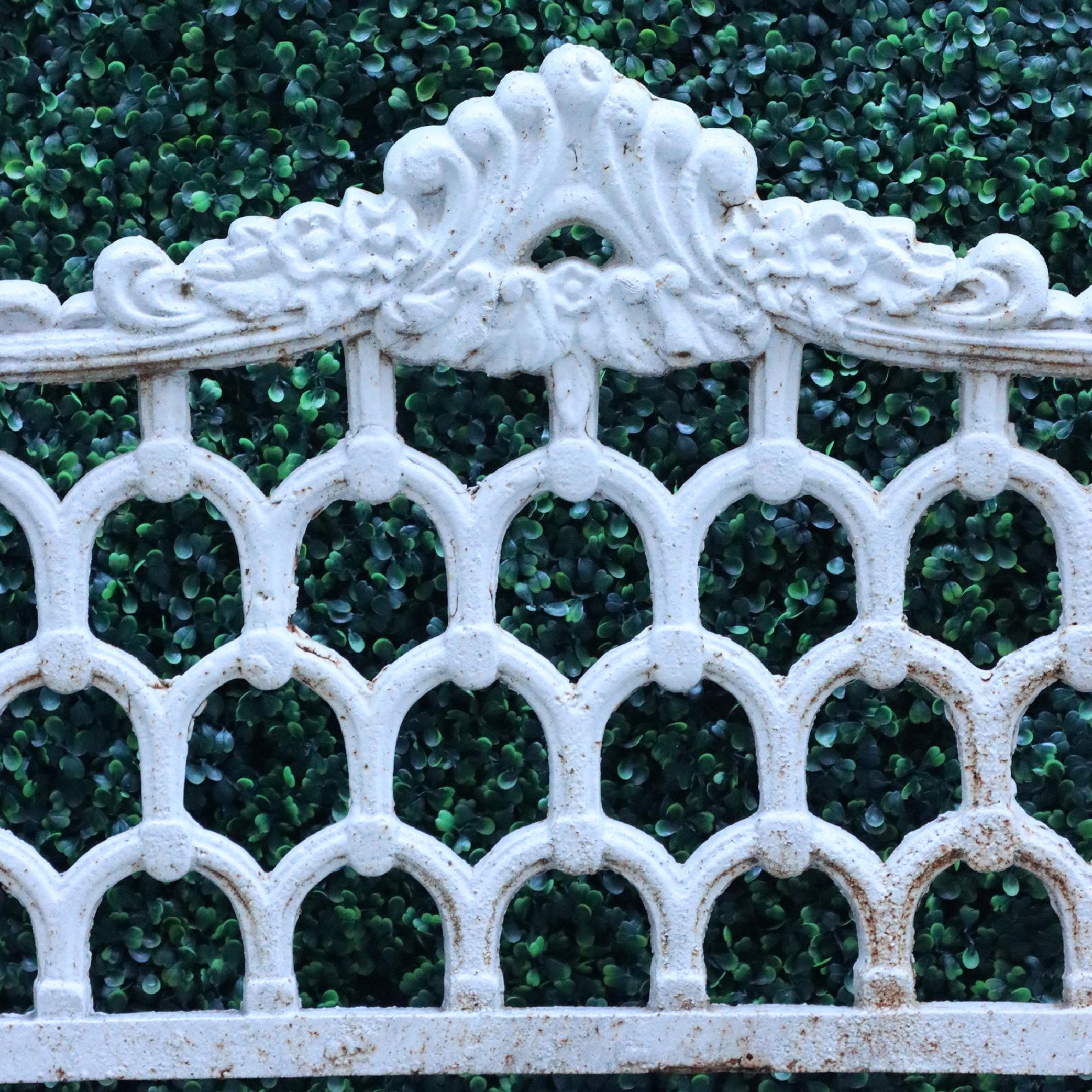 American Contemporary Cast Iron Garden Bench in White