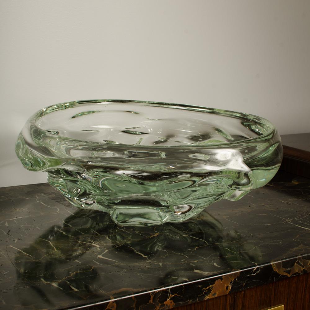 Contemporary Designed Clear Art Glass Bowl, 2019 In Good Condition In Philadelphia, PA
