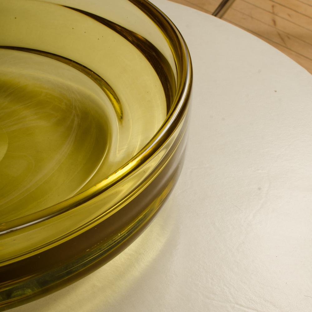 Contemporary Designed Yellow Art Glass Bowl, 2019 1