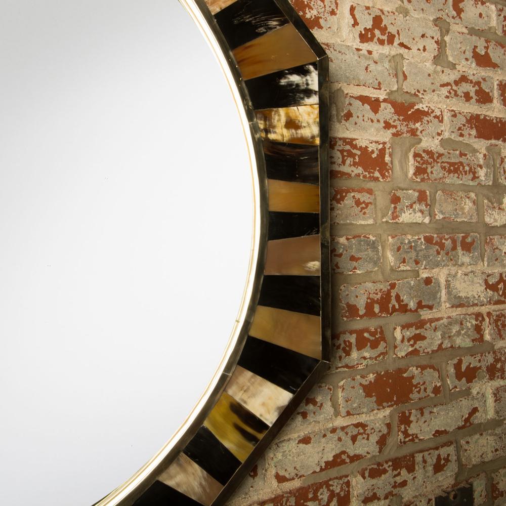 Contemporary Eight Sided Mirror, in the Manner of Karl Springer 2