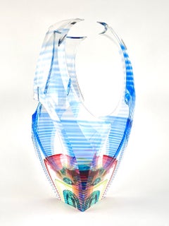 Contemporary Glass “Vortex Sculptural Vase by, Kit Karbler & Michael David