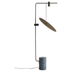 A Contemporary Iron and Brass Floor Lamp.