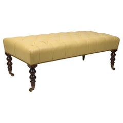 Contemporary Leather Upholstered Ottoman