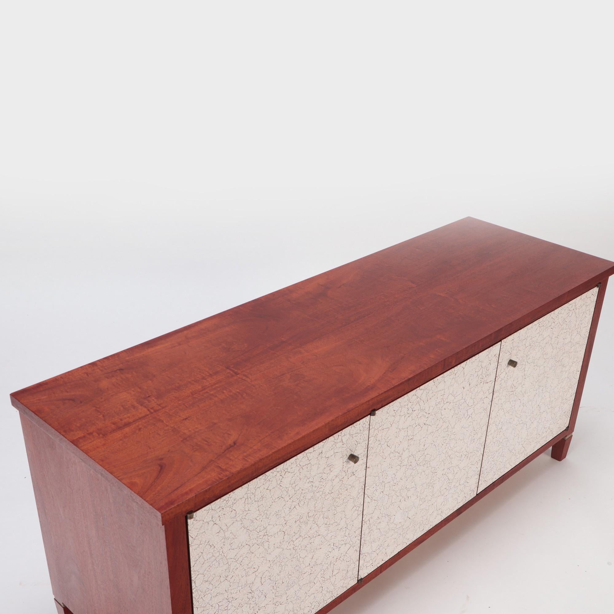 Contemporary Mahogany Wheeler Credenza, by Andy Messenger, 2019 In Good Condition For Sale In Philadelphia, PA