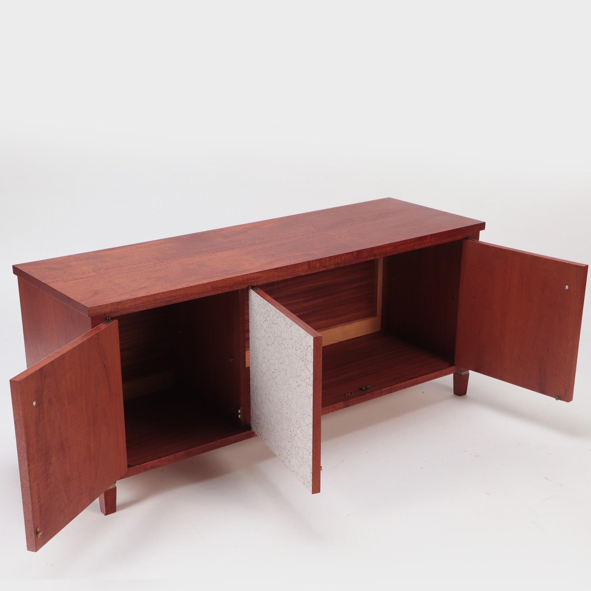 Contemporary Mahogany Wheeler Credenza, by Andy Messenger, 2019 For Sale 1