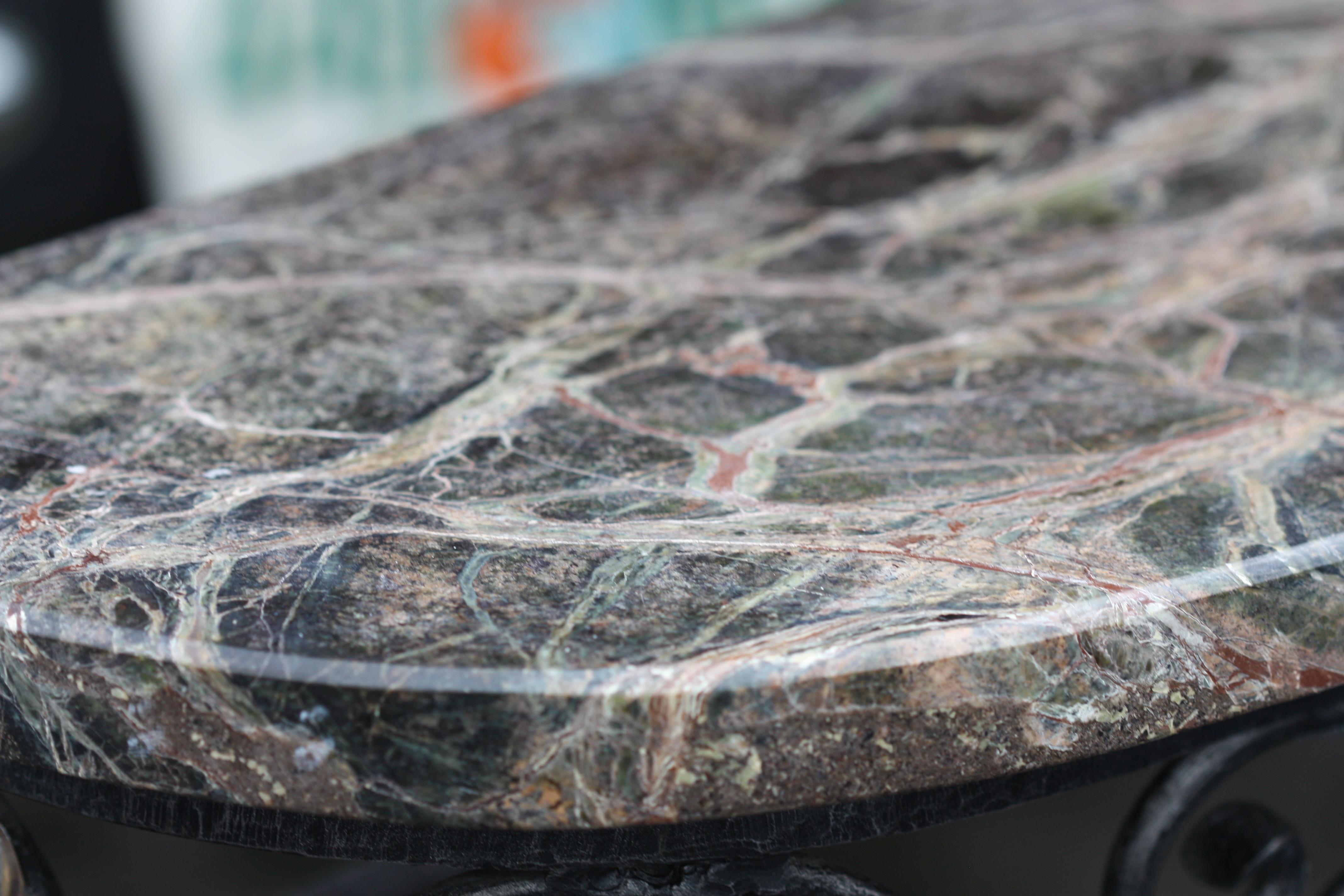 A Contemporary Steel, Bronze and Marble Console Table 1