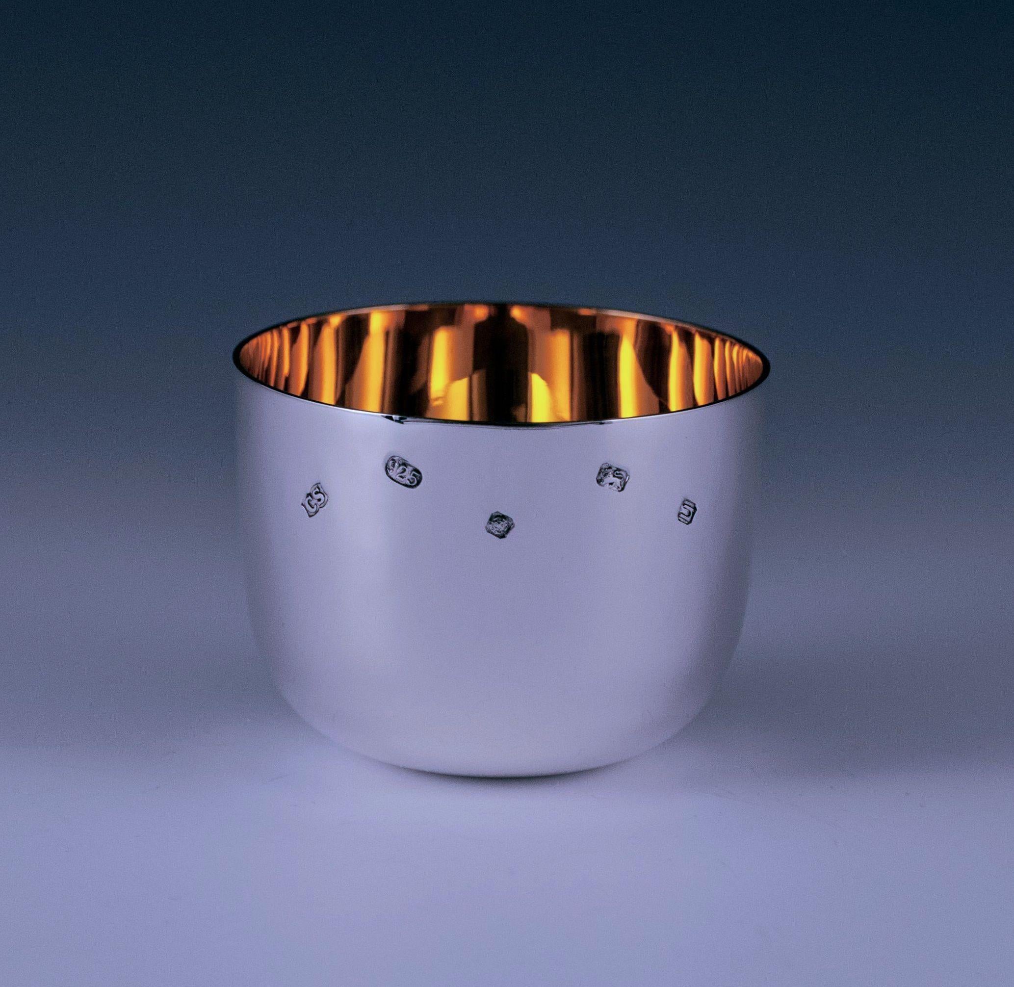 English Contemporary Sterling Silver Tumbler Cup/Beaker For Sale