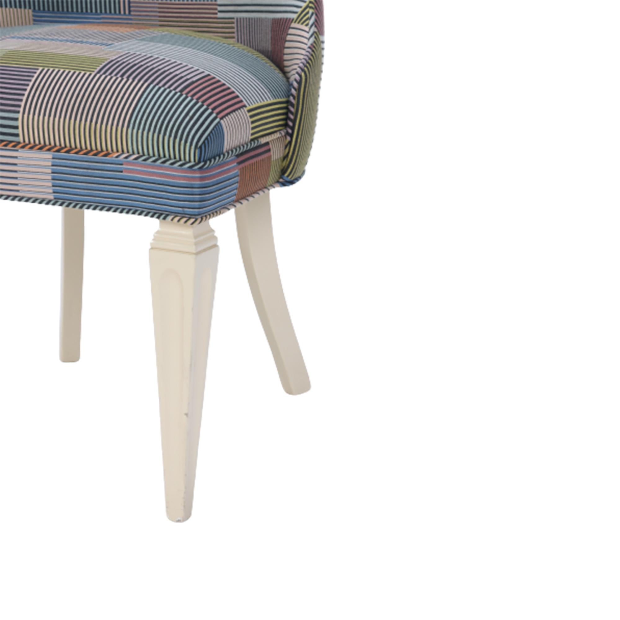 Contemporary Tall Back Side Chair Covered in Paul Smith Fabric For Sale 2
