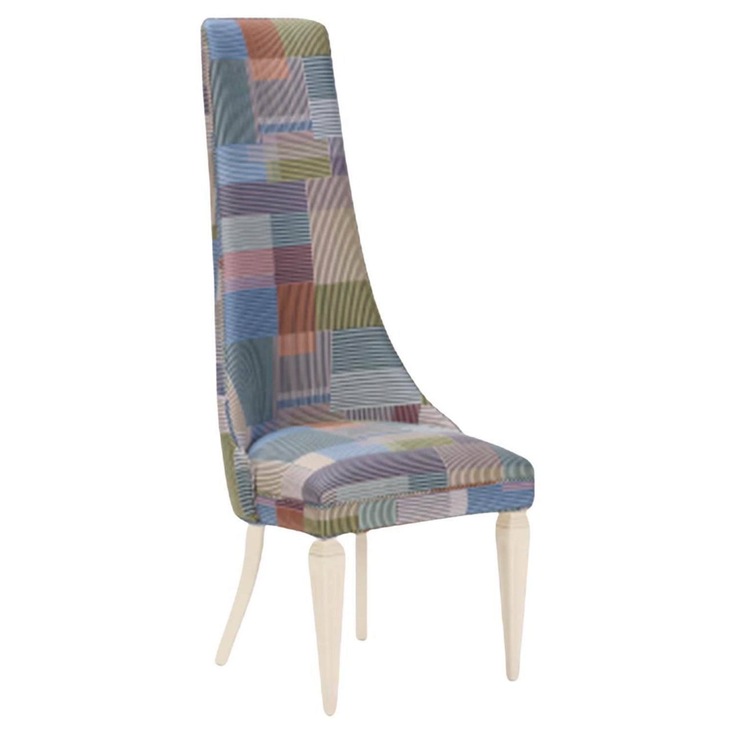 Contemporary Tall Back Side Chair Covered in Paul Smith Fabric For Sale at  1stDibs