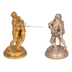 A Continental 19th century bronze & ormolu statues by Emile Guillemin